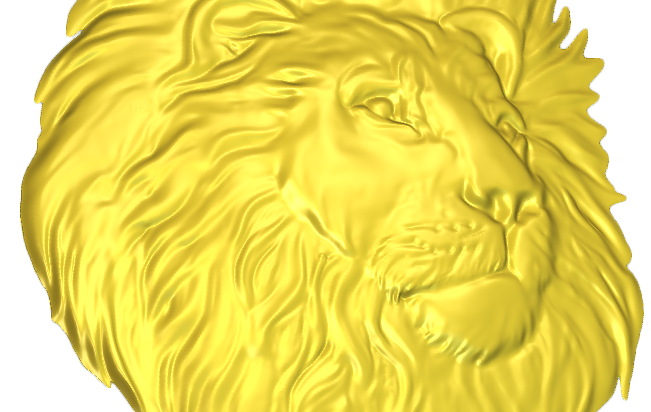 Lion 3D Relief Model