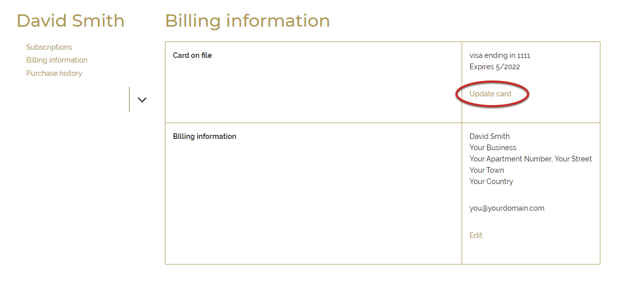 Updating your payment details through your portal