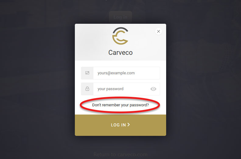 How to reset your Carveco Account password