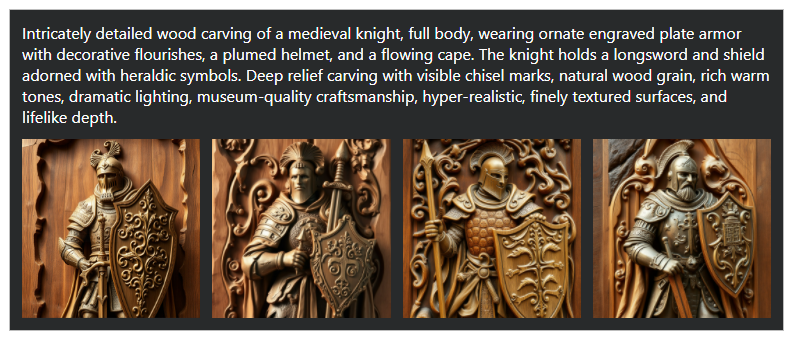 An example of a good prompt for Text to Relief tool
